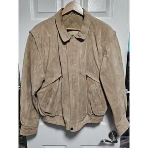 Vintage 1985 Elliot Castle Inc Rage for Men Brown Leather Bomber Jacket Size 44